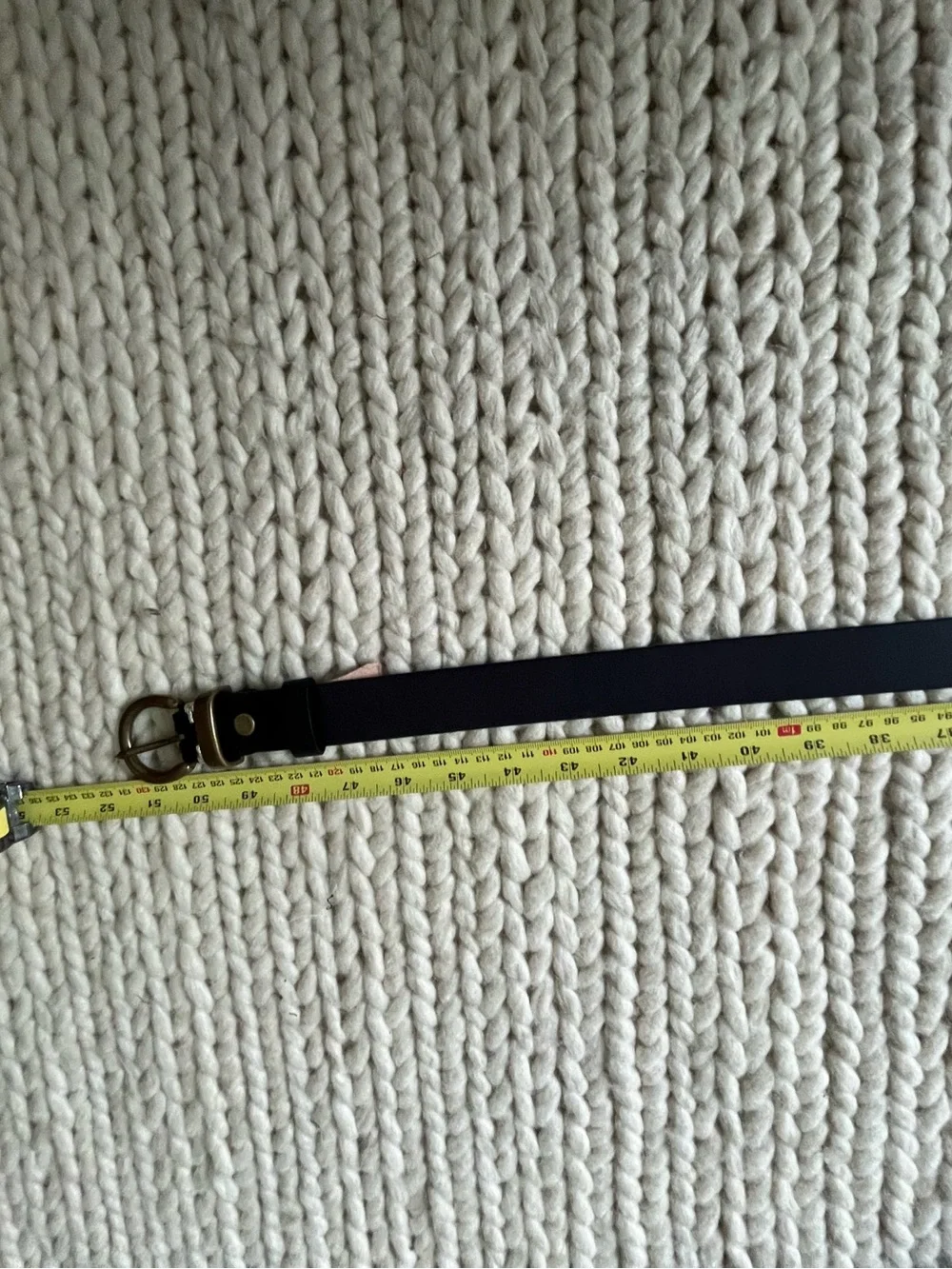 Women’s Italian Brown Leather Belt with Brass Buckle- Large- NEW!